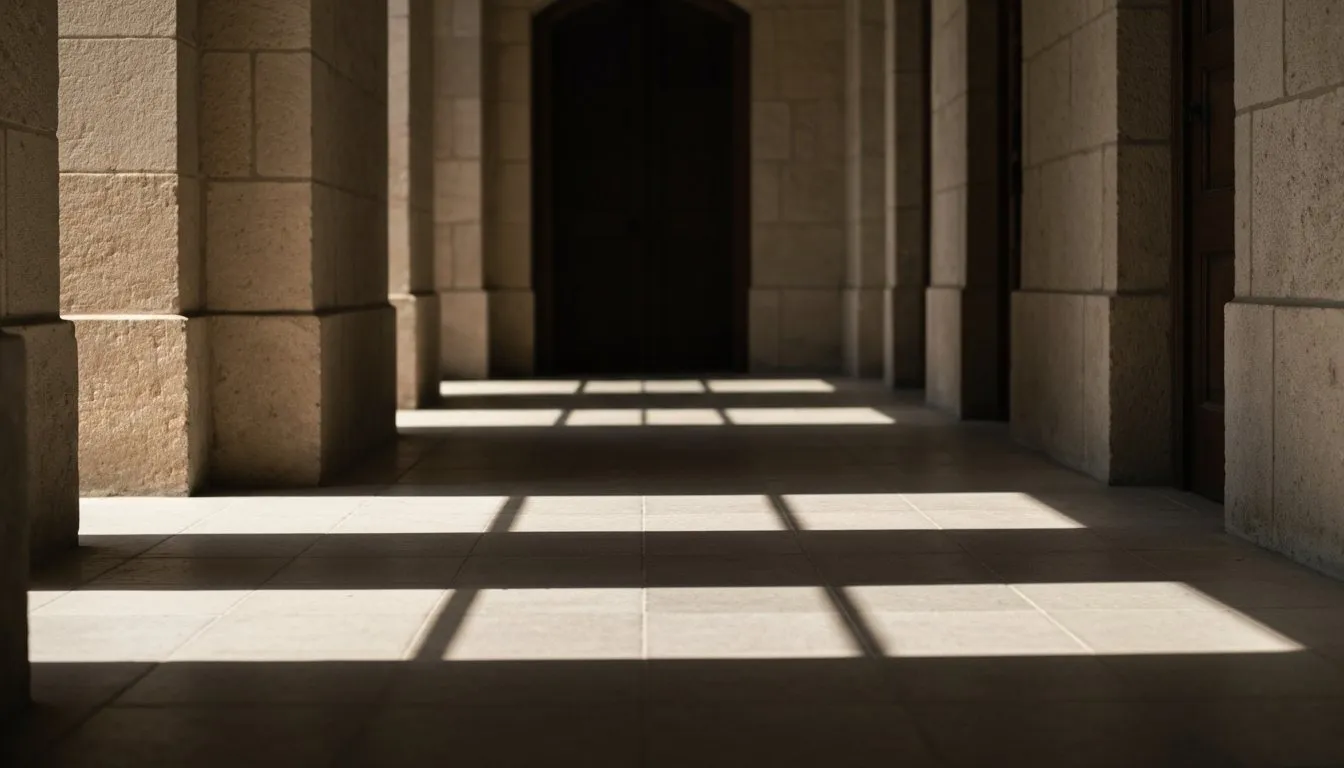 A quiet monastery corridor in morning light, the long tradition of deliberate celibacy
