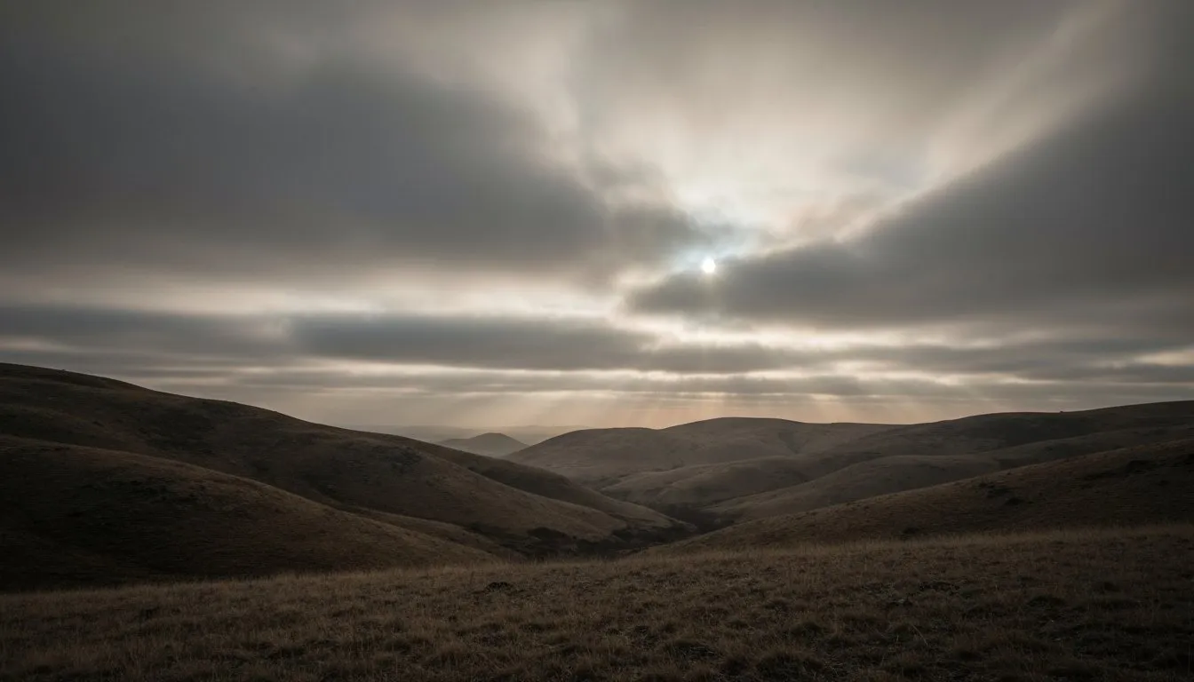 An overcast morning landscape with the sun barely breaking through, the difficult early weeks