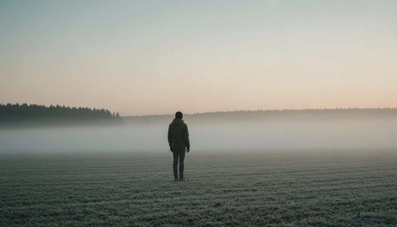 Fog sitting low over a bare landscape at dawn, the withdrawal period of early abstinence