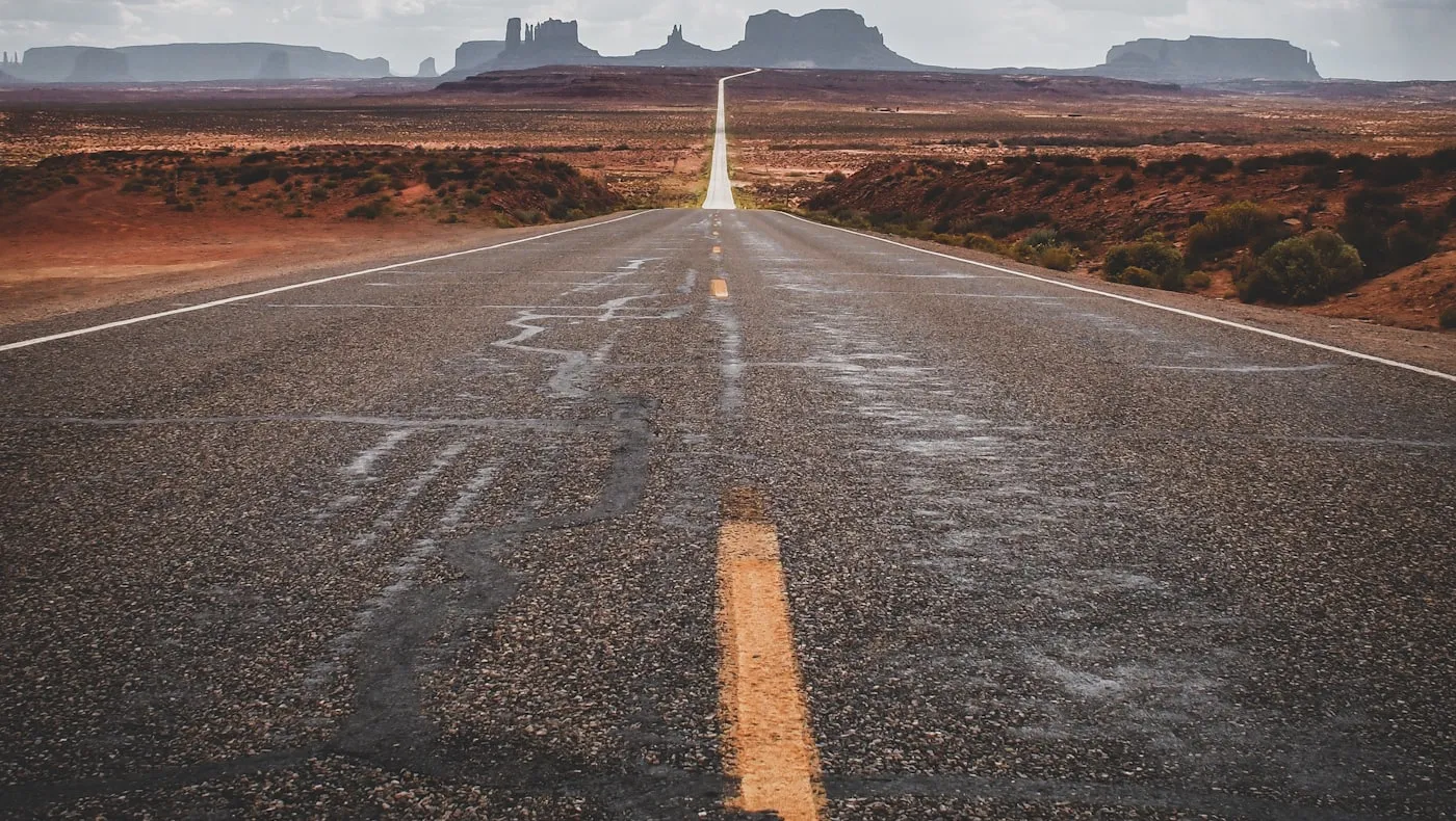 A long straight road running into the distance