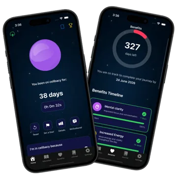 Celibacy Tracker running on a phone